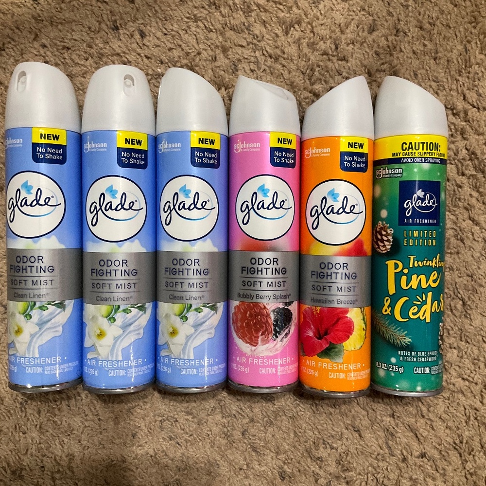 6-Glade Aerosol Room Sprays Air Freshener's